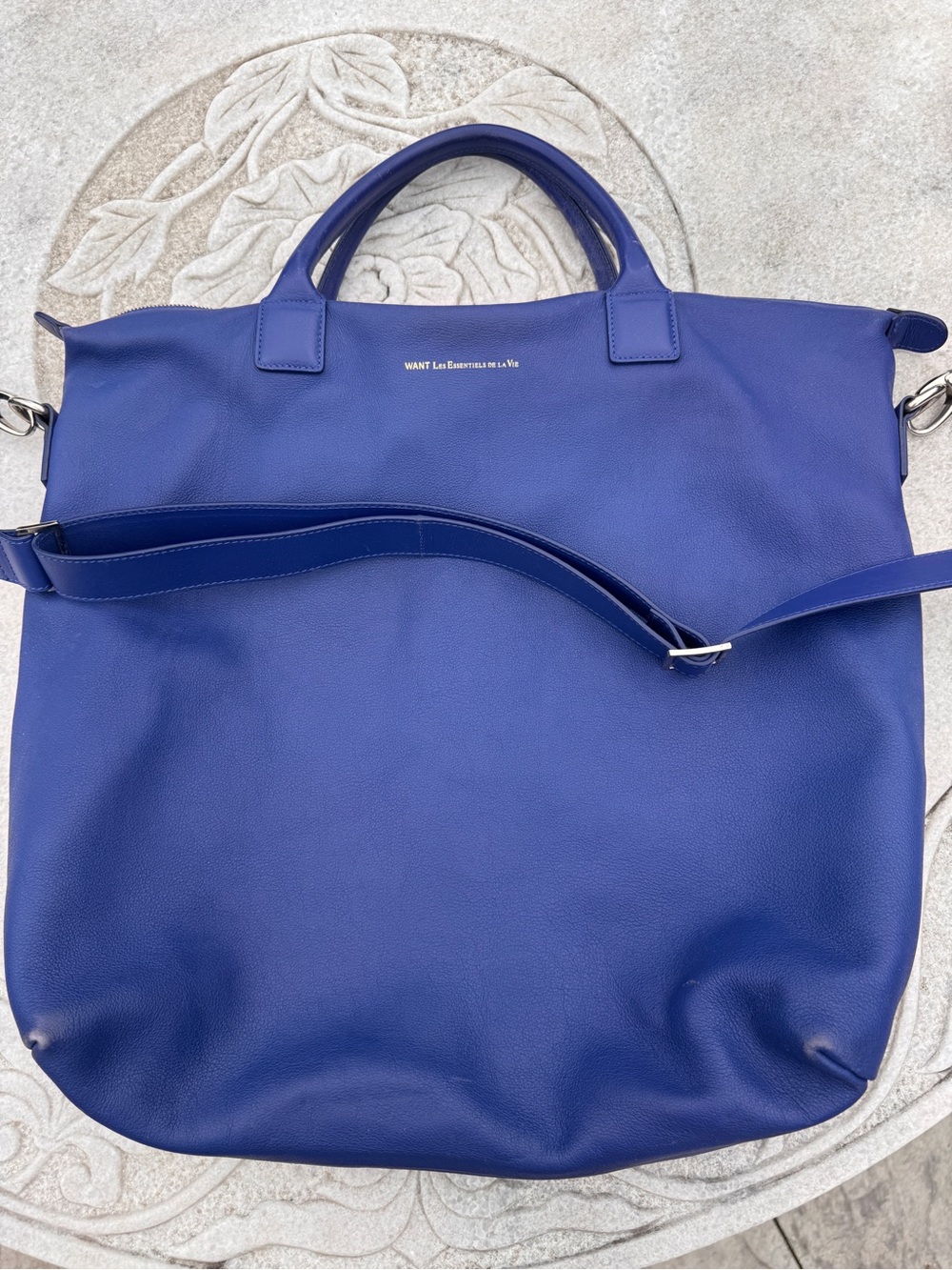 WANT Les Essentiels Royal Blue and Tan Interior Tote